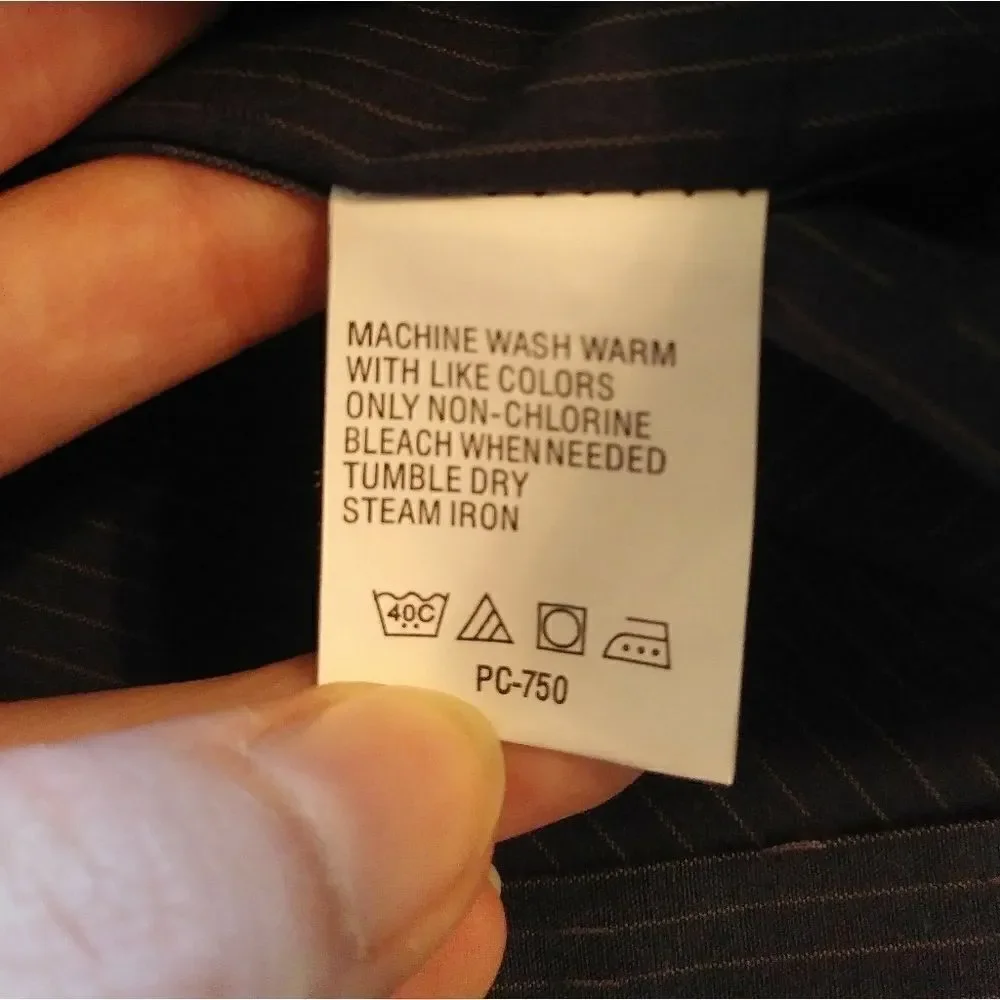 Van Heusen Navy & Tan Pinstriped Dress Shirt